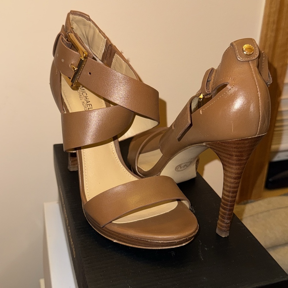 Michael Kors Brown Leather High Heels
